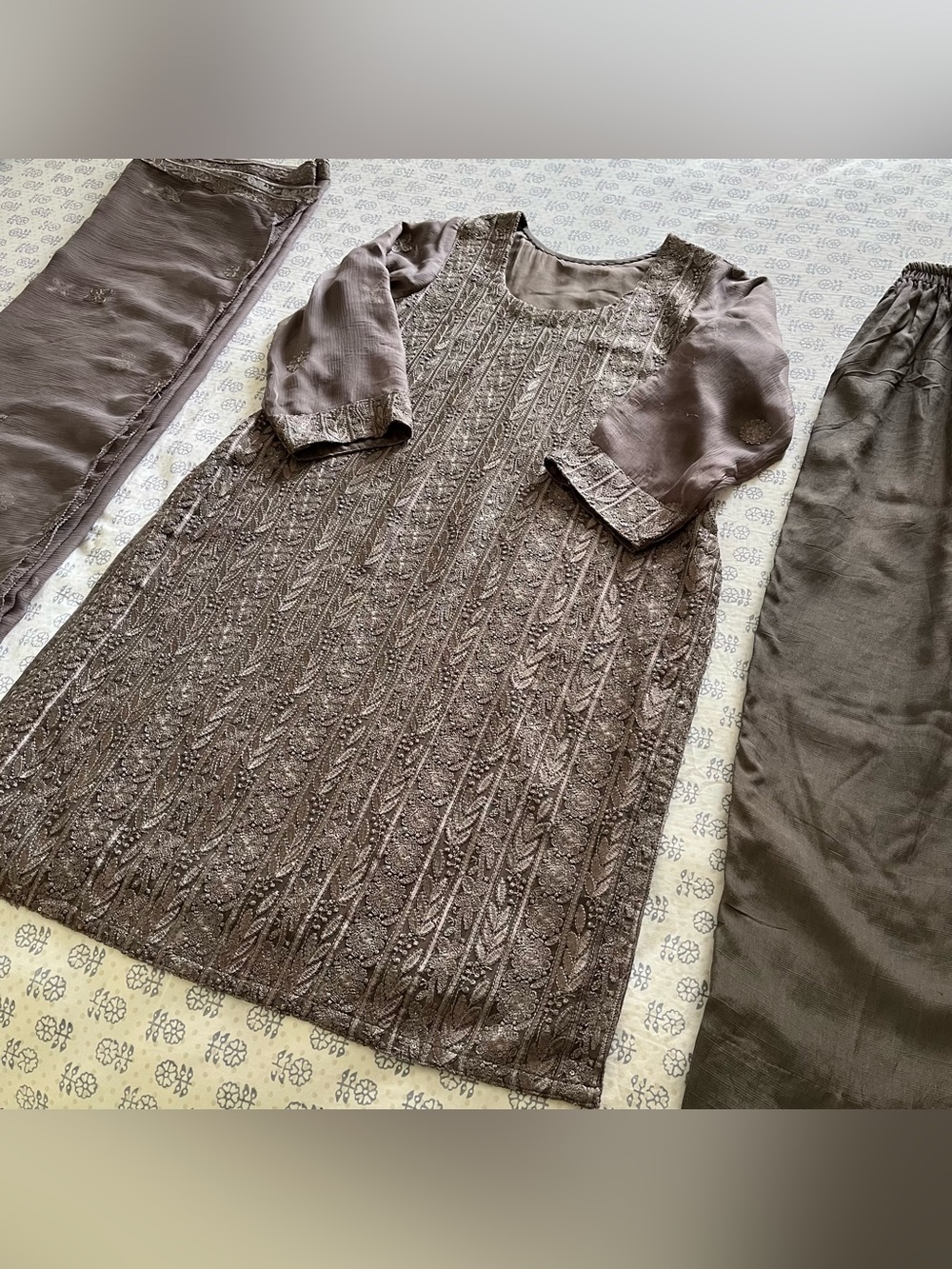 Shiny Sequin Embellished Shalwar Kameez - Picture 2 of 13